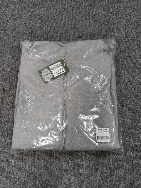 [1:1 Top Quality] Denim Tears Rhinestone Zipped Hoodie Gray