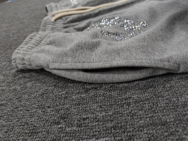 [1:1 Top Quality] Denim Tears Gray Rhinestone Cotton Wreath Shorts