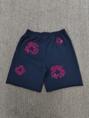 [1:1 Top Quality] Denim Tears Navy Rhinestone Cotton Wreath Shorts