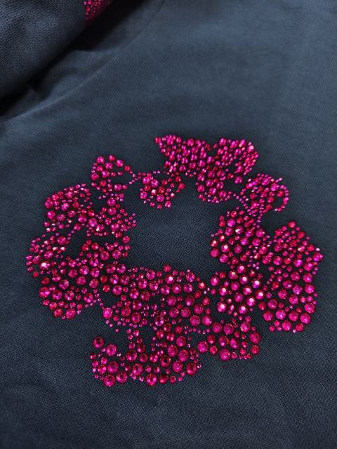 [1:1 TOP QUALITY] Denim Tears Navy Rhinestone Cotton Wreath Pullover Hoodie