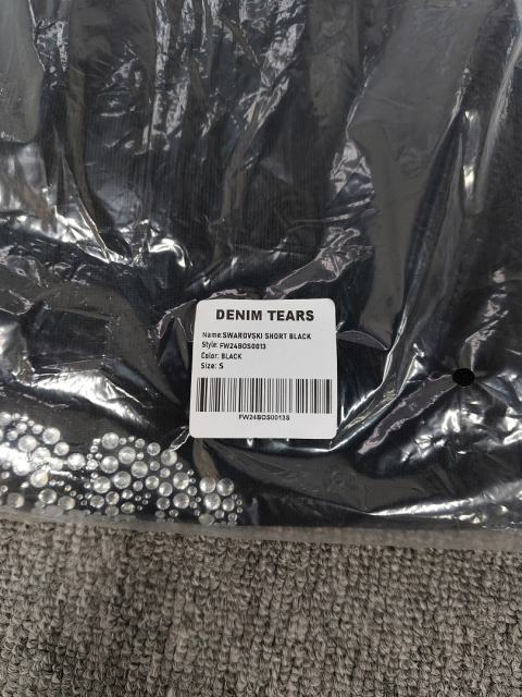 [1:1 Top Quality] Denim Tears Rhinestone Black Cotton Wreath Shorts