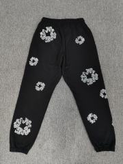 [1:1 Top Quality] Denim Tears Black Silver Rhinestone Cotton Wreath Joggers