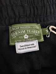[1:1 Top Quality] Denim Tears Black Rhinestone Cotton Wreath Joggers