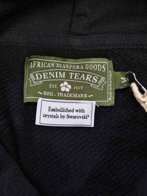 Denim Tears Rhinestone Zipped Hoodie Black