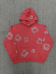 [1:1 TOP QUALITY] Denim Tears Red Rhinestone Cotton Wreath Pullover Hoodie