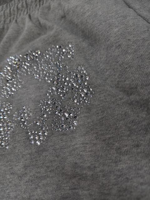 [1:1 Top Quality] Denim Tears Gray Rhinestone Cotton Wreath Shorts