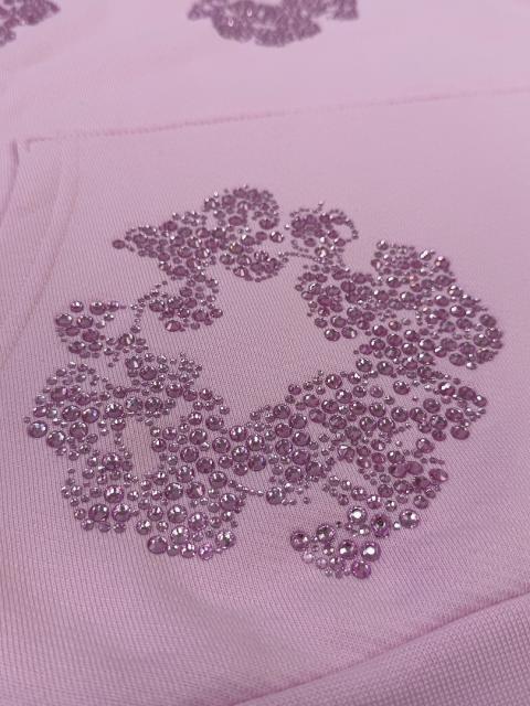 [1:1 TOP QUALITY] Denim Tears Pink Rhinestone Cotton Wreath Pullover Hoodie