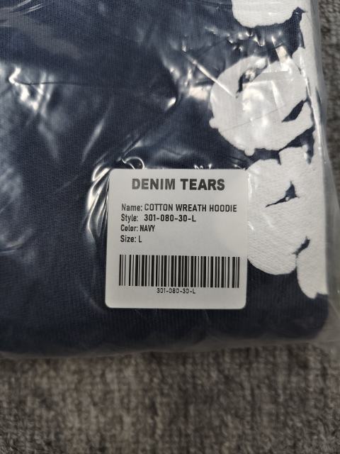 [1:1 TOP QUALITY] Denim Tears Navy Blue Foam Cotton Wreath Pullover Hoodie