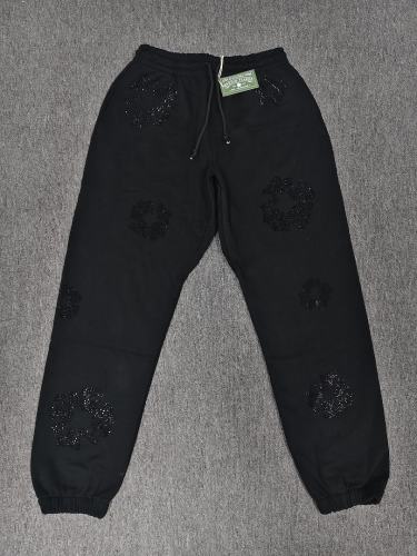 [1:1 Top Quality] Denim Tears Black Rhinestone Cotton Wreath Joggers