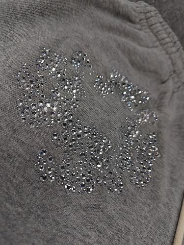 [1:1 Top Quality] Denim Tears Gray Rhinestone Cotton Wreath Shorts