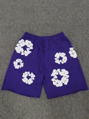 [1:1 Top Quality] Denim Tears Purple Cotton Wreath Shorts