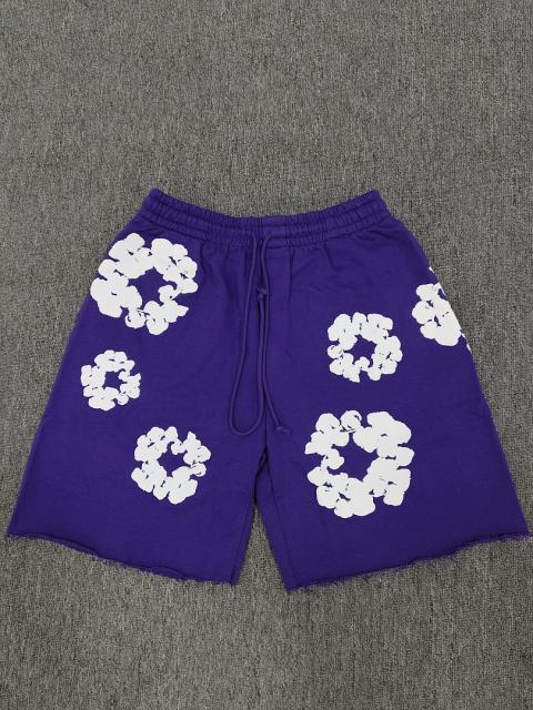 [1:1 Top Quality] Denim Tears Purple Cotton Wreath Shorts