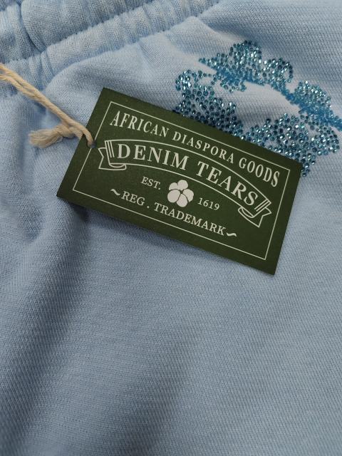 [1:1 Top Quality] Denim Tears Blue Rhinestone Cotton Wreath Shorts