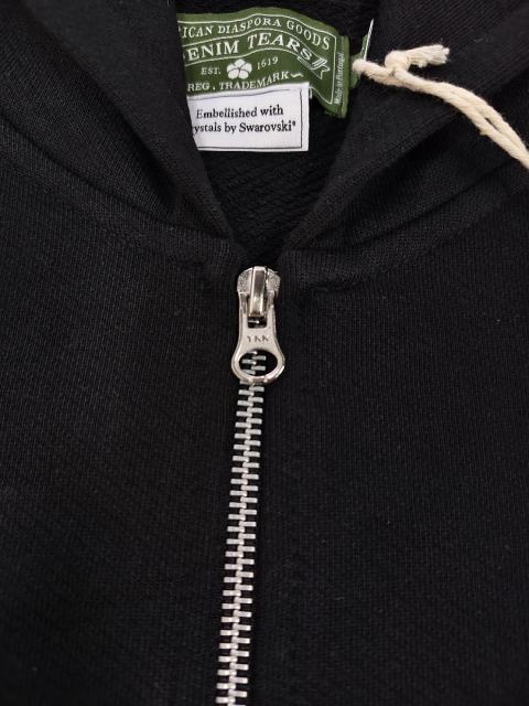 Denim Tears Rhinestone Zipped Hoodie Black