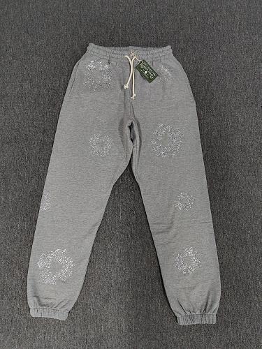 [1:1 Top Quality] Denim Tears Gray Silver Rhinestone Cotton Wreath Joggers