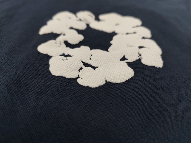 [1:1 Top Quality] Denim Tears Navy Cotton Wreath Straight Sweatpants