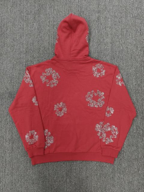 [1:1 TOP QUALITY] Denim Tears Red Rhinestone Cotton Wreath Pullover Hoodie