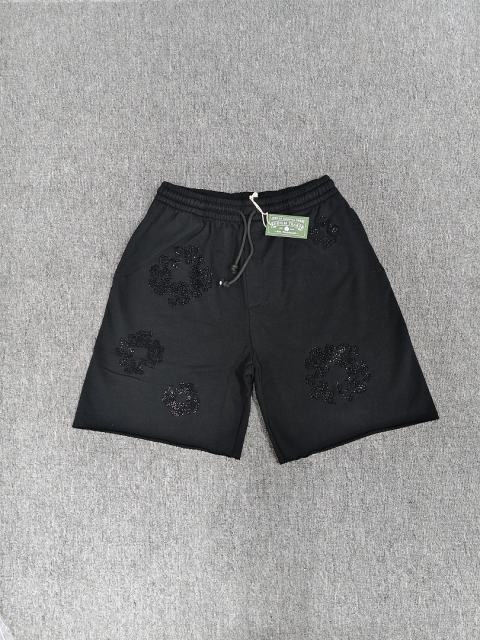 [1:1 Top Quality] Denim Tears Black Rhinestone Cotton Wreath Shorts