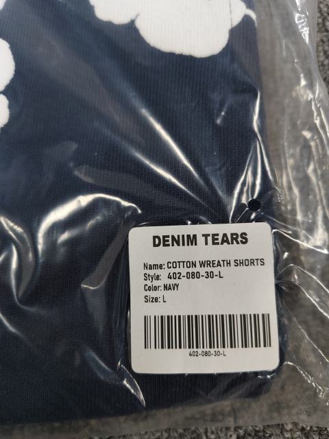 [1:1 Top Quality] Denim Tears Navy Cotton Wreath Shorts
