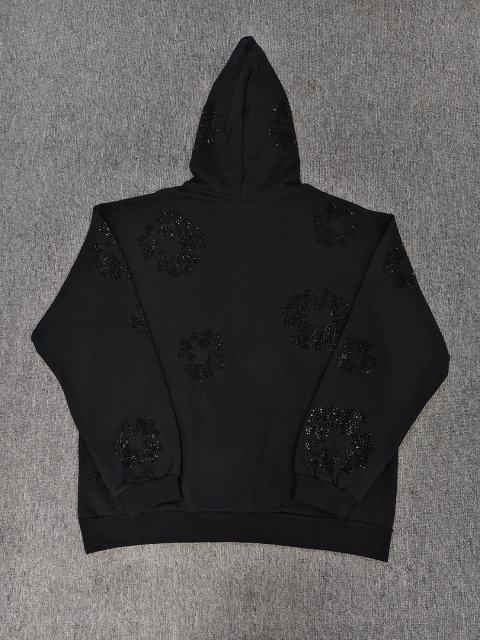 [1:1 Top Quality] Denim Tears Rhinestone Black Hoodie