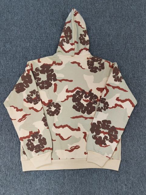 [1:1 TOP QUALITY] Denim Tears Desert Sand Camo Dark Brown Tone-On-Tone Foam Cotton Wreath Full Zip Hooded Jacket