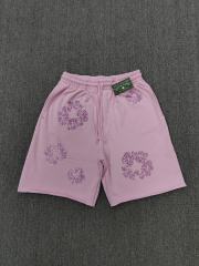 [1:1 Top Quality] Denim Tears Pink Rhinestone Cotton Wreath Shorts