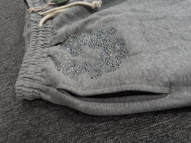 [1:1 Top Quality] Denim Tears Gray Silver Rhinestone Cotton Wreath Joggers