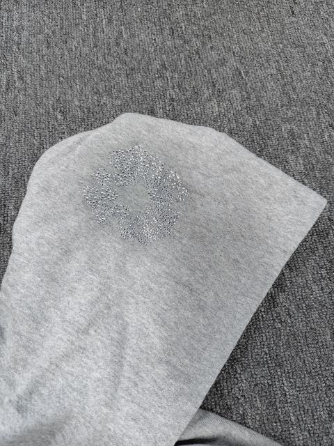 [1:1 Top Quality] Denim Tears Rhinestone Zipped Hoodie Gray