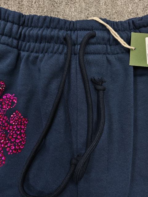 [1:1 Top Quality] Denim Tears Navy Rhinestone Cotton Wreath Shorts