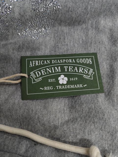 [1:1 Top Quality] Denim Tears Gray Silver Rhinestone Cotton Wreath Joggers