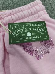 [1:1 Top Quality] Denim Tears Pink Rhinestone Cotton Wreath Shorts