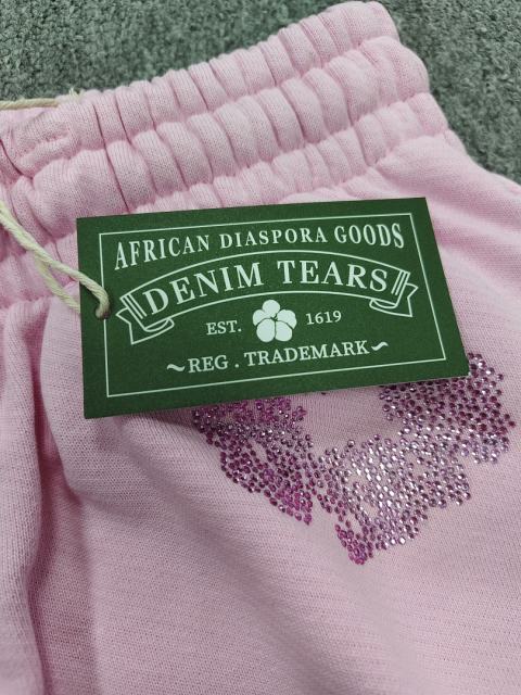 [1:1 Top Quality] Denim Tears Pink Rhinestone Cotton Wreath Shorts