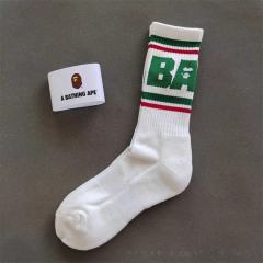 BAPE Big Vertical BAPE Logo Multi-Color Mid Calf Crew Socks