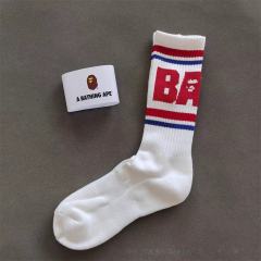 BAPE Big Vertical BAPE Logo Multi-Color Mid Calf Crew Socks