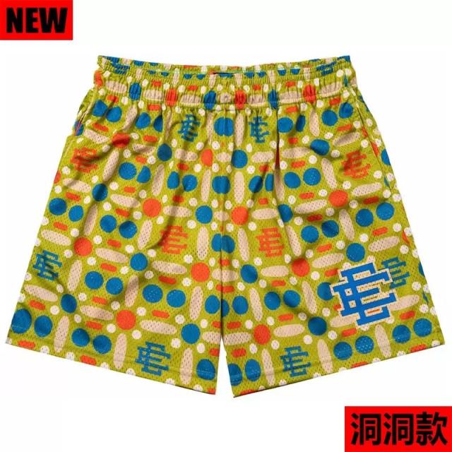 [Buy 3 Get 1 FREE] Eric Emanuel Purple Geometric All Over Print Mesh Basketball Shorts