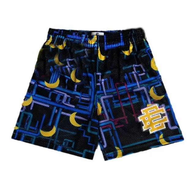 [Buy 3 Get 1 FREE] Eric Emanuel EE Moon Neon Pipe Full Print Mesh Shorts