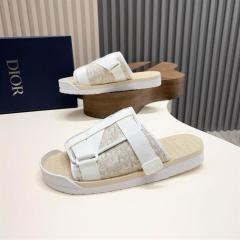 Oblique Jacquard Adjustable Strap Slide Sandals