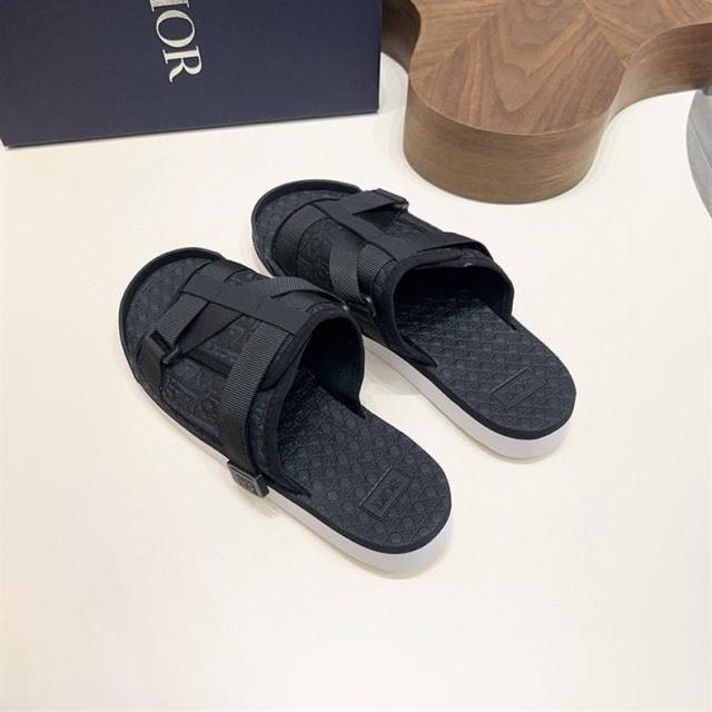Oblique Jacquard Adjustable Strap Slide Sandals