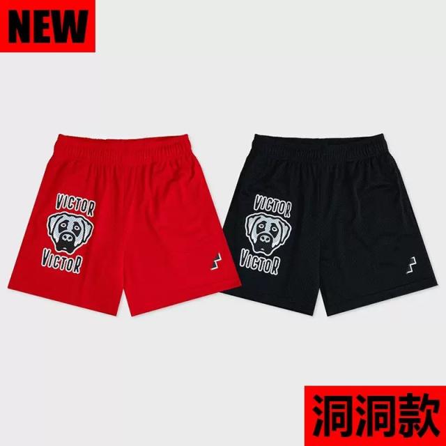 [Buy 3 Get 1 FREE] Eric Emanuel Dog Head Logo Perforated Mesh Basketball Shorts 2 Colors