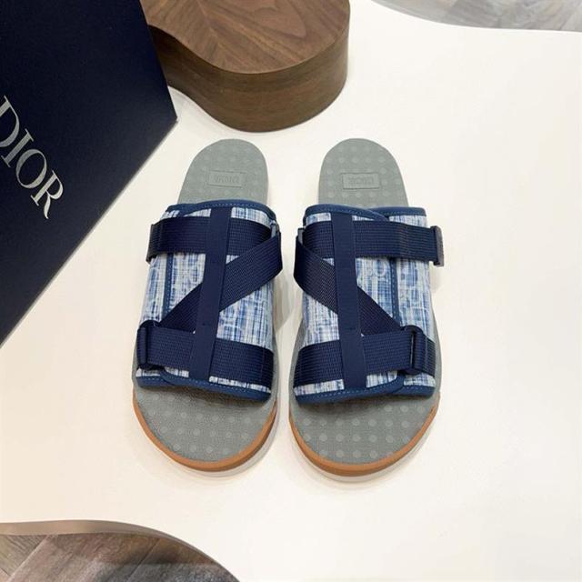 Oblique Jacquard Adjustable Strap Slide Sandals