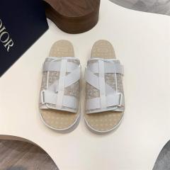 Oblique Jacquard Adjustable Strap Slide Sandals