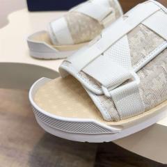 Oblique Jacquard Adjustable Strap Slide Sandals