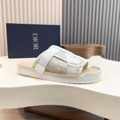 Oblique Jacquard Adjustable Strap Slide Sandals