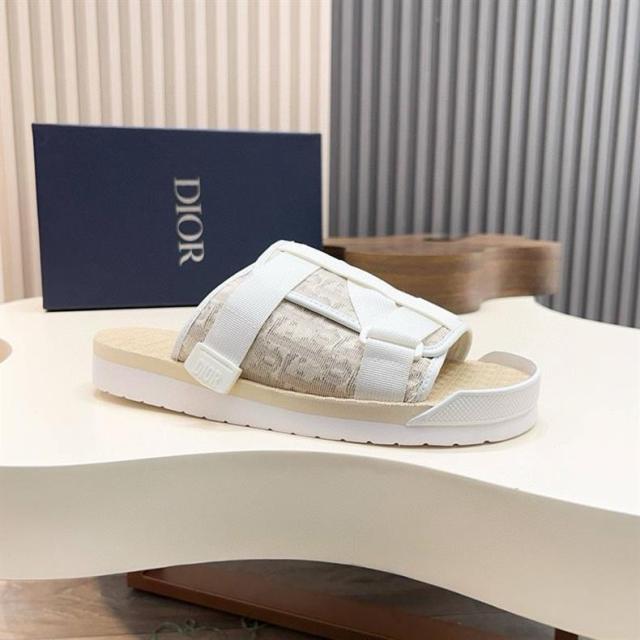 Oblique Jacquard Adjustable Strap Slide Sandals