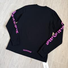 1:1 Quality CH Rose Sanskrit Letters Printed on Neck Arm Sleeve Long Sleeve T-Shirt