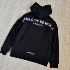 1:1 Top Quality CH USA Gothic Letter Black Full Zip Hoodie