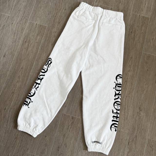 1:1 quality CH Vertical Gothic Letter White Jogger Sweatpants