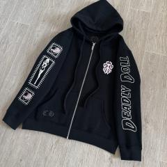 1:1 Top Quality CH Deadly Doll Pink Pin-Up Girl Full Zip Hoodie