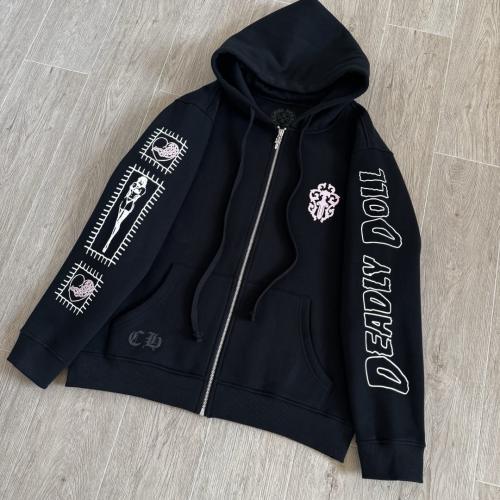 1:1 Top Quality CH Deadly Doll Pink Pin-Up Girl Full Zip Hoodie