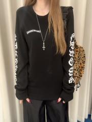 1:1 Quality CH Vertical Gothic Word Waffle Thermal Long Sleeve T-Shirt